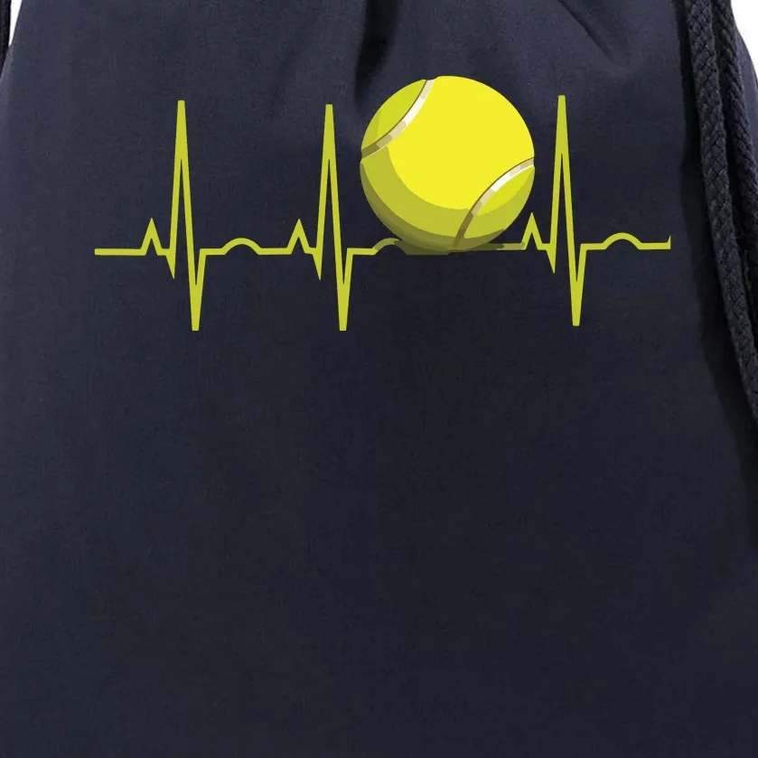 Tennis Heartbeat Shirts Tennis For Players & Coaches Drawstring Bag