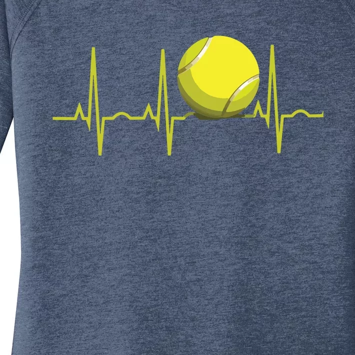 Tennis Heartbeat Shirts Tennis For Players & Coaches Women's Perfect Tri Tunic Long Sleeve Shirt