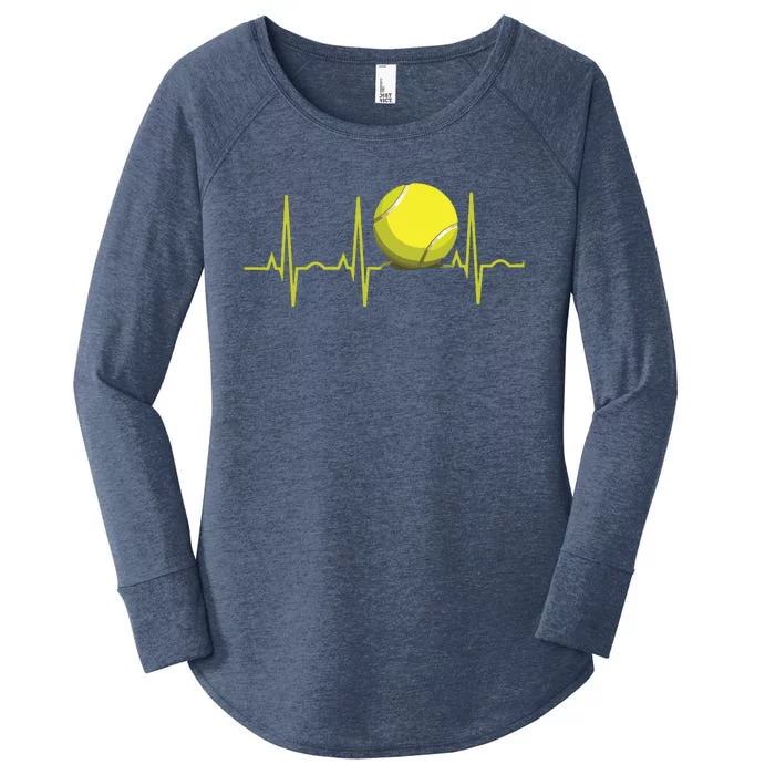 Tennis Heartbeat Shirts Tennis For Players & Coaches Women's Perfect Tri Tunic Long Sleeve Shirt