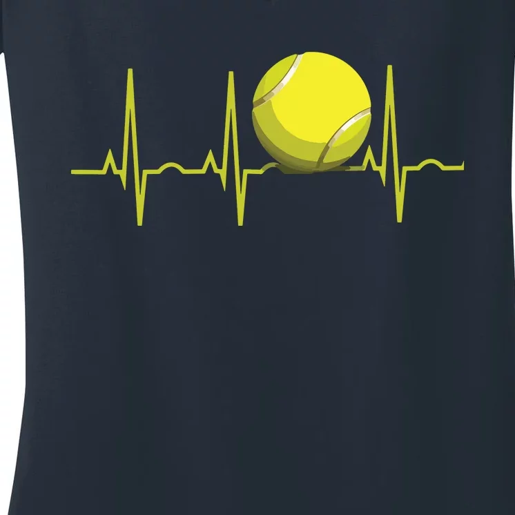 Tennis Heartbeat Shirts Tennis For Players & Coaches Women's V-Neck T-Shirt