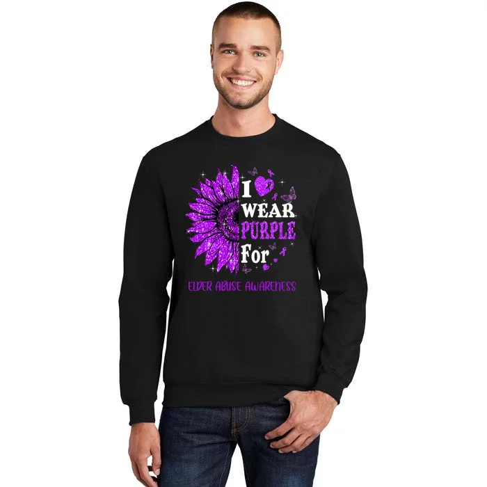 Twinkle Heart Sunflower Elder Abuse Awareness Tall Sweatshirt