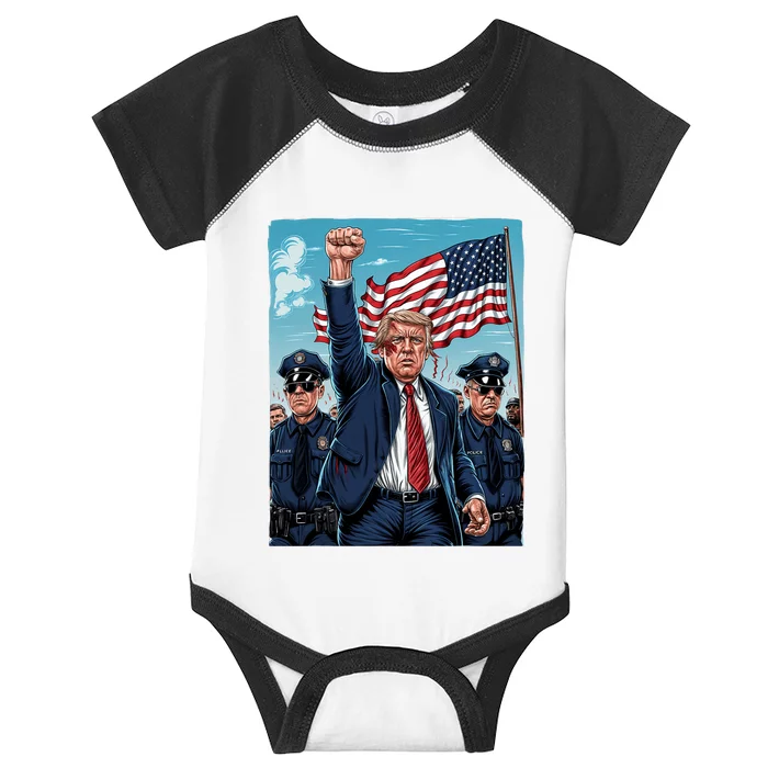 Trump Head Shot Fight Never Surrender Infant Baby Jersey Bodysuit