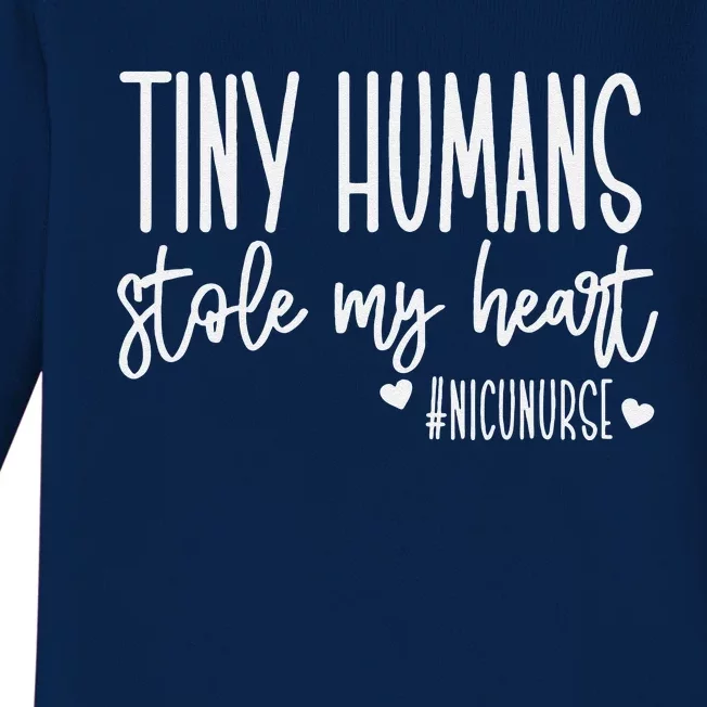 Tiny Humans Stole My Heart, Valentine's Day NICU Nurse Love Baby Long Sleeve Bodysuit