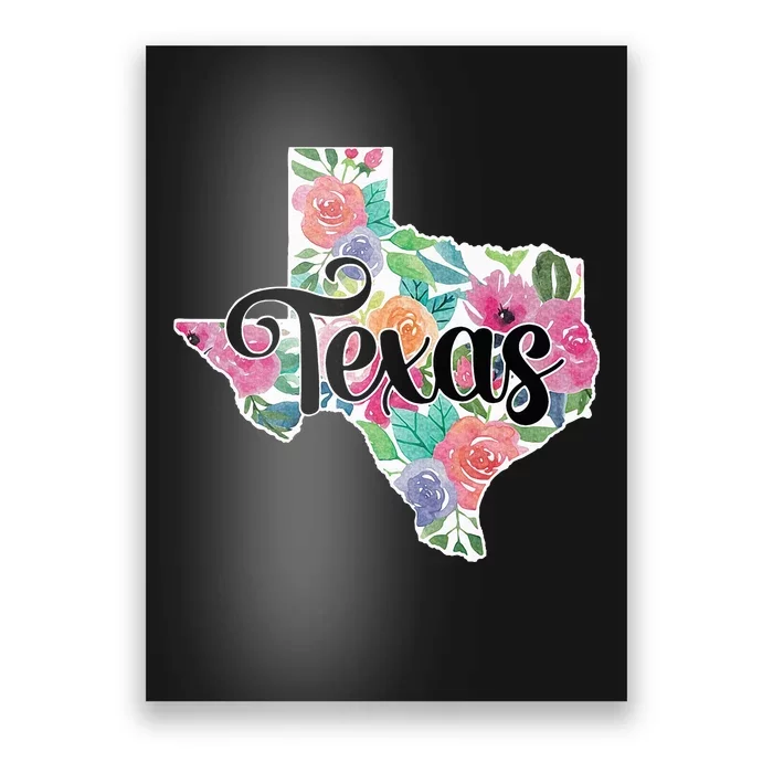 Texas Home State Pride Floral Vintage Texas Poster