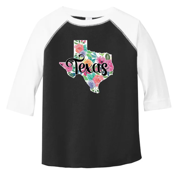 Texas Home State Pride Floral Vintage Texas Toddler Fine Jersey T-Shirt