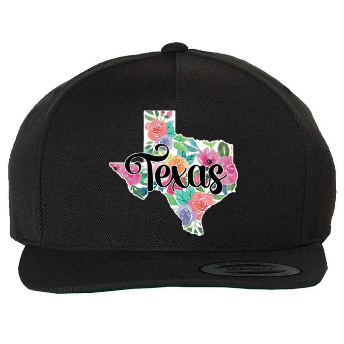 Texas Home State Pride Floral Vintage Texas Wool Snapback Cap