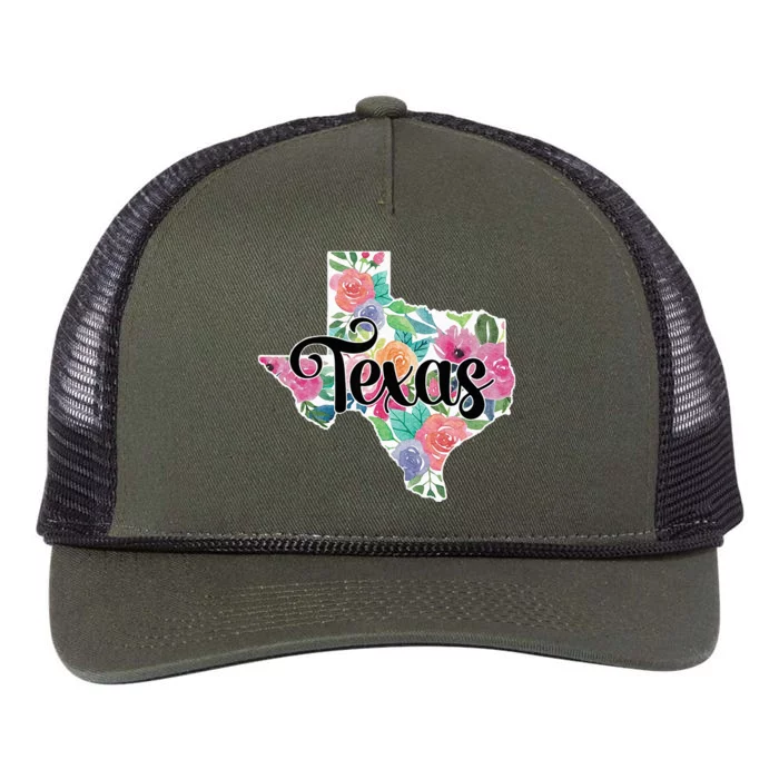 Texas Home State Pride Floral Vintage Texas Retro Rope Trucker Hat Cap