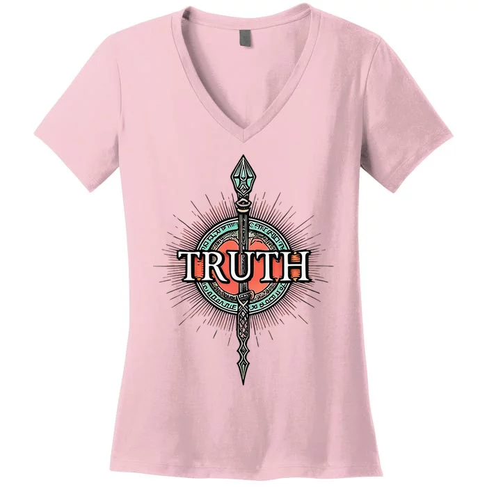 Truth Honesty Spirituality Politics Meditation Love God Women's V-Neck T-Shirt