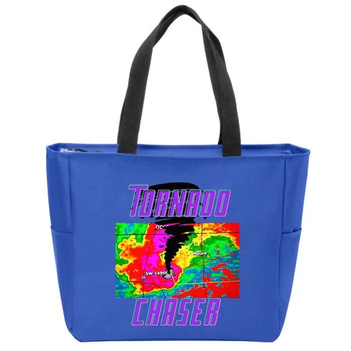 Tornado Hunter Storm Chaser Chasing Tornados F5 Map Zip Tote Bag