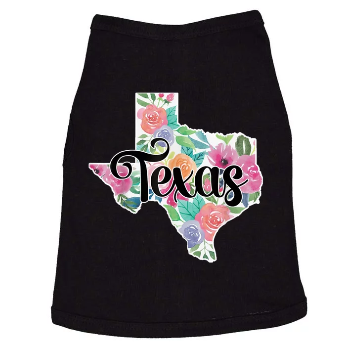 Texas Home State Pride Floral Vintage Texas Retro Flowers Doggie Tank