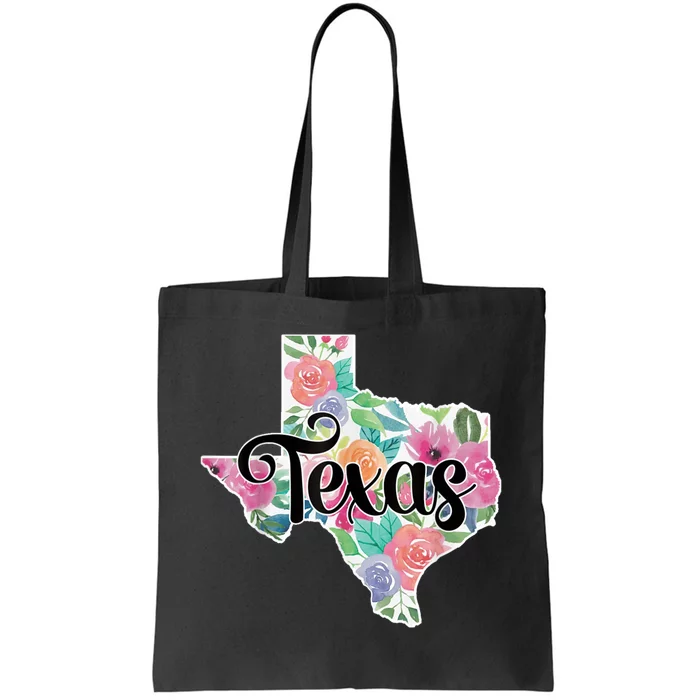 Texas Home State Pride Floral Vintage Texas Retro Flowers Tote Bag