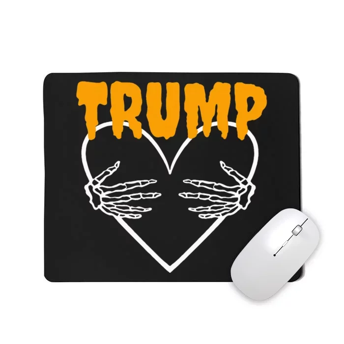 Trump Heart Skeleton Halloween Funny Skeleton Election 2024 Mousepad