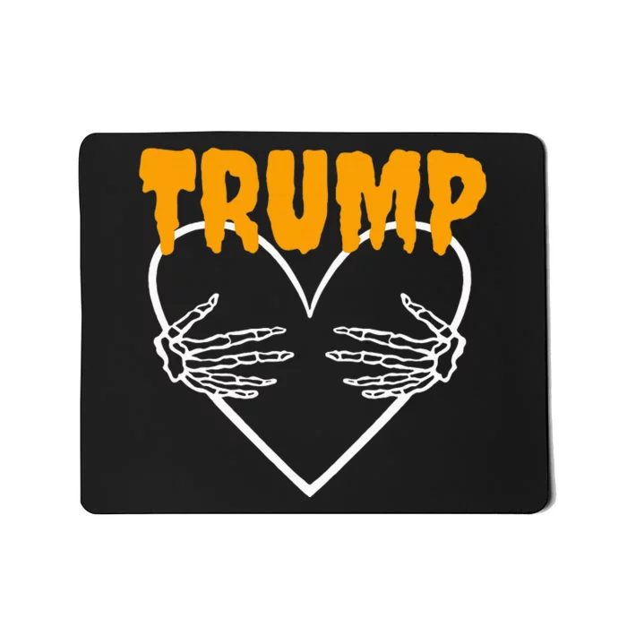 Trump Heart Skeleton Halloween Funny Skeleton Election 2024 Mousepad