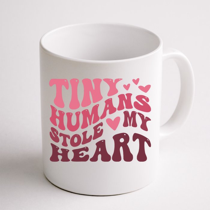 Tiny Humans Stole My Heart Valentine Front & Back Coffee Mug