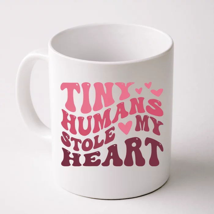 Tiny Humans Stole My Heart Valentine Front & Back Coffee Mug