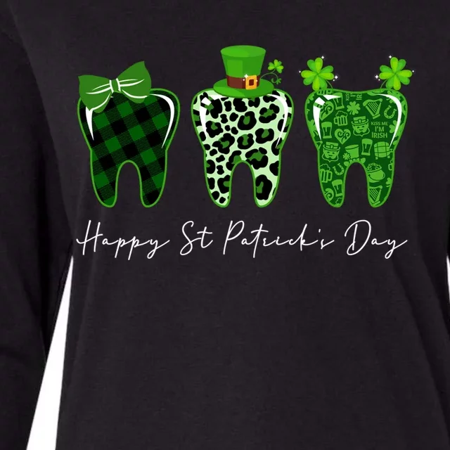 Teeth Happy St Patricks Day For Dentist Dental Holiday Funny Gift Womens Cotton Relaxed Long Sleeve T-Shirt