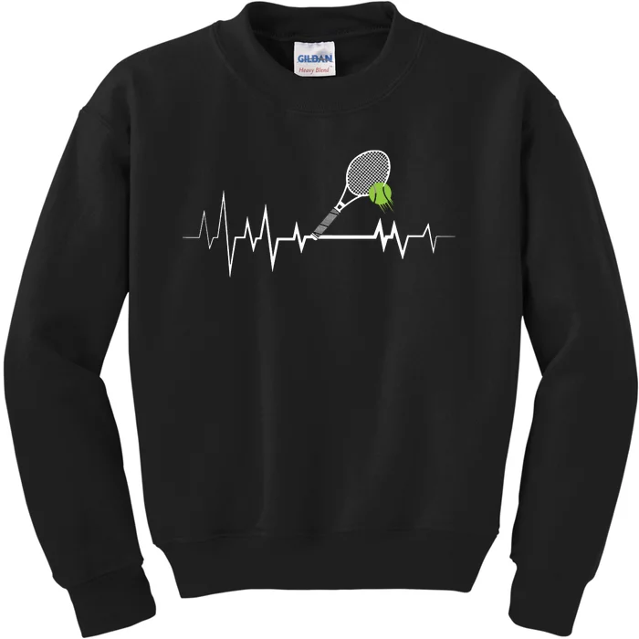 Tennis Heartbeat Shirts Sports Lover Kids Sweatshirt