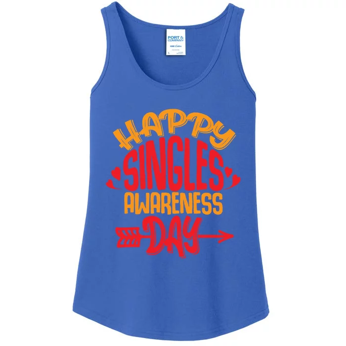 This Happy Single Awareness Day Gift Funny Anti Valentine's Day Gift Ladies Essential Tank