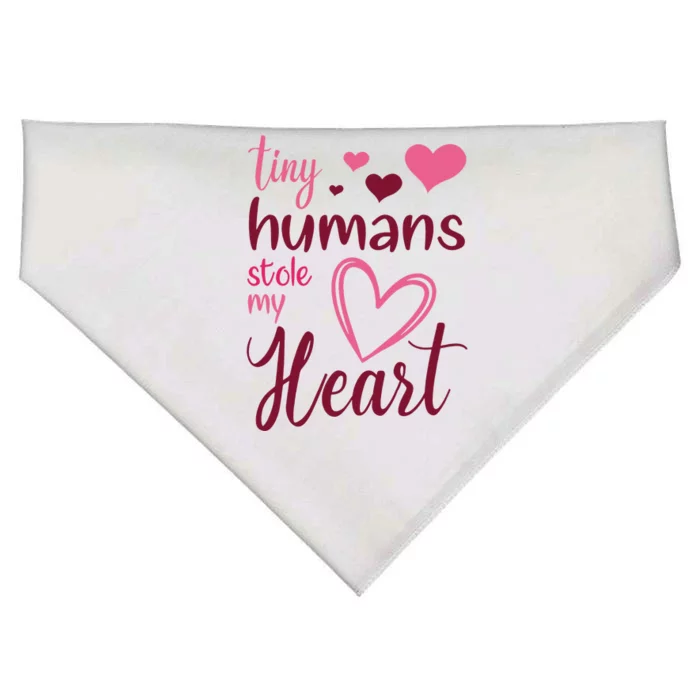 Tiny Humans Stole My Heart Valentine's Day NICU Nurse Love USA-Made Doggie Bandana