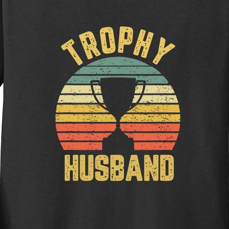 Trophy Husband Shirt Funny For Cool Father Or Dad Kids Long Sleeve Shirt