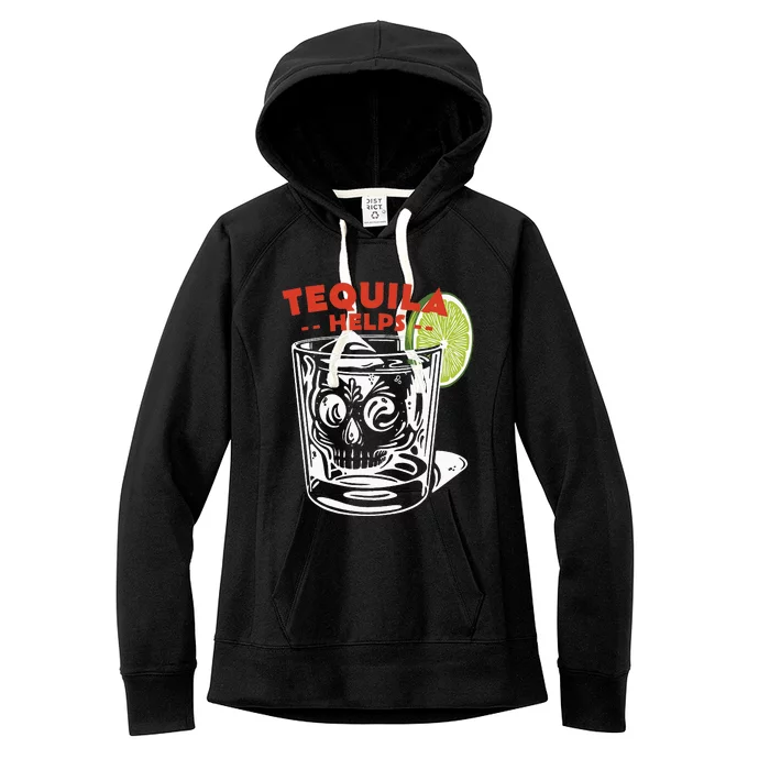 Tequila Helps Skull Margarita Women's Fleece Hoodie