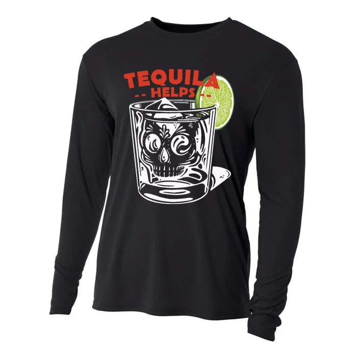 Tequila Helps Skull Margarita Cooling Performance Long Sleeve Crew