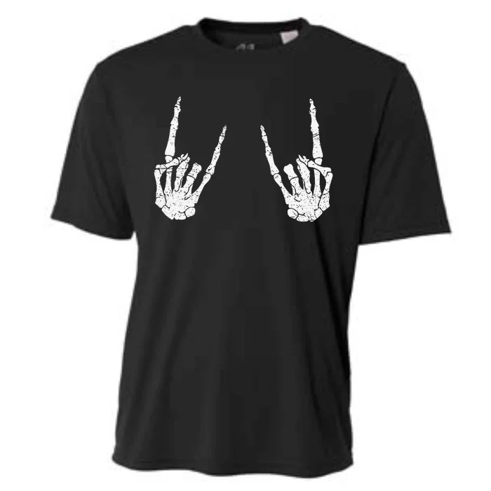 Trendy Halloween Skeleton Rocker Graphic Costume Cooling Performance Crew T-Shirt