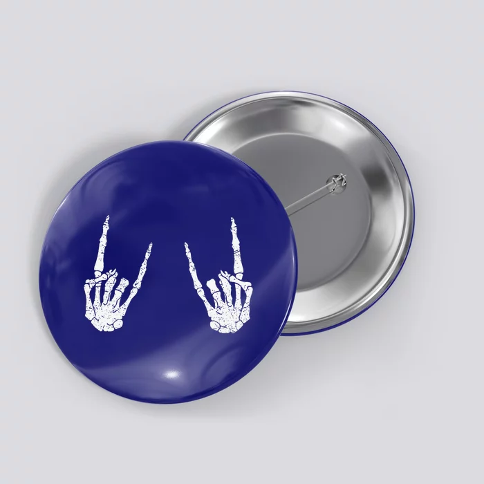 Trendy Halloween Skeleton Rocker Graphic Costume Button