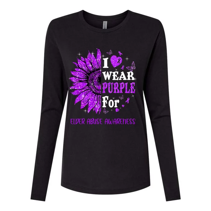 Twinkle Heart Sunflower Elder Abuse Awareness Womens Cotton Relaxed Long Sleeve T-Shirt