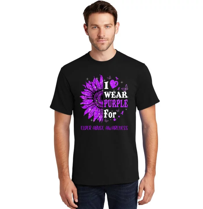 Twinkle Heart Sunflower Elder Abuse Awareness Tall T-Shirt