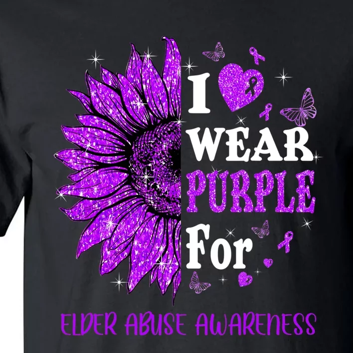 Twinkle Heart Sunflower Elder Abuse Awareness Tall T-Shirt