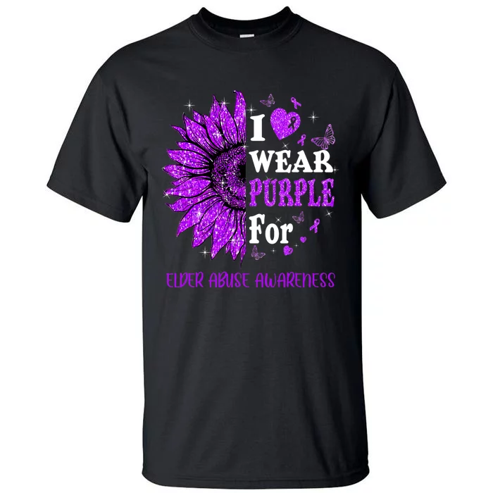 Twinkle Heart Sunflower Elder Abuse Awareness Tall T-Shirt