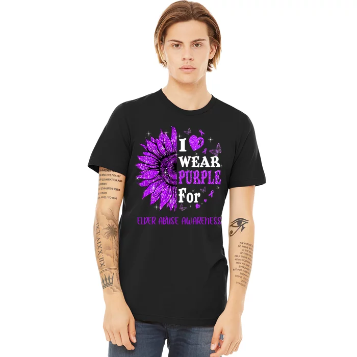 Twinkle Heart Sunflower Elder Abuse Awareness Premium T-Shirt