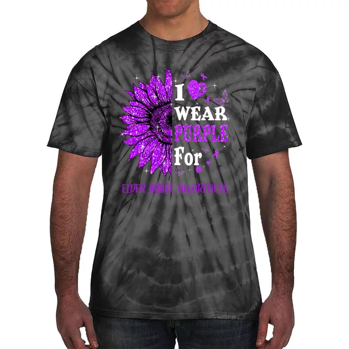 Twinkle Heart Sunflower Elder Abuse Awareness Tie-Dye T-Shirt