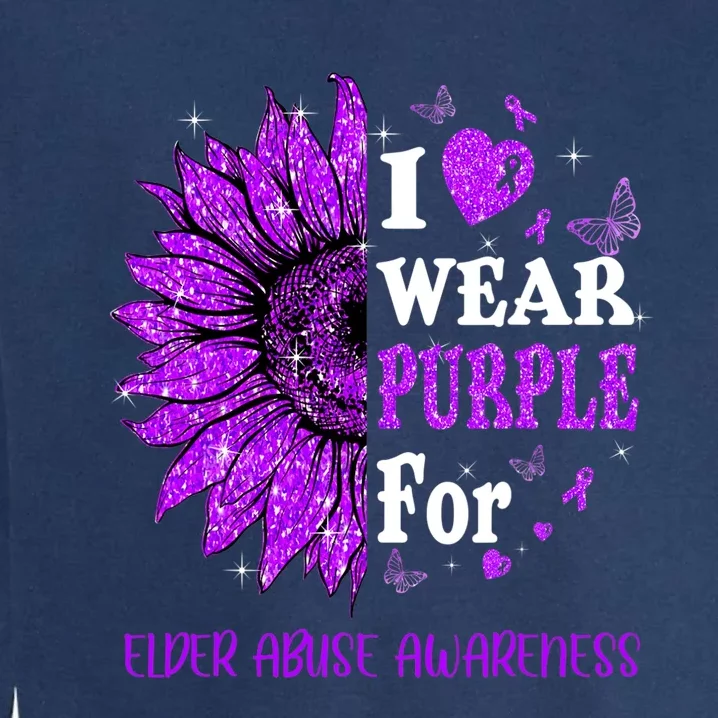 Twinkle Heart Sunflower Elder Abuse Awareness Garment-Dyed Sweatshirt