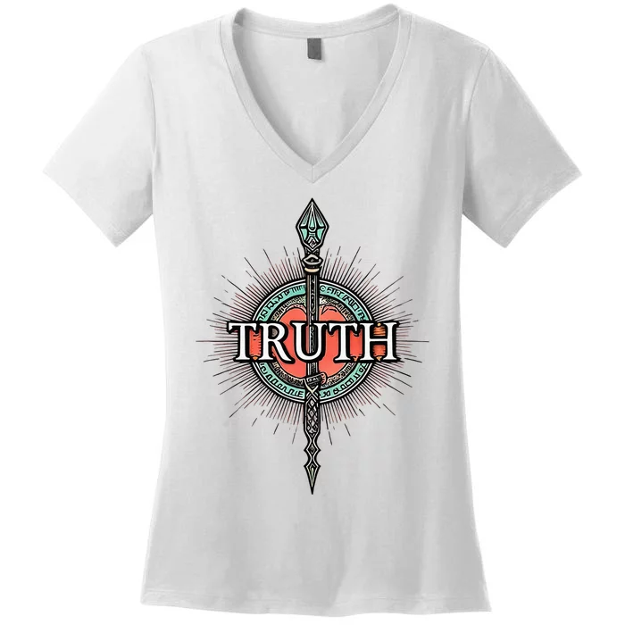 Truth Honesty Spirituality Politics Meditation Love God Women's V-Neck T-Shirt