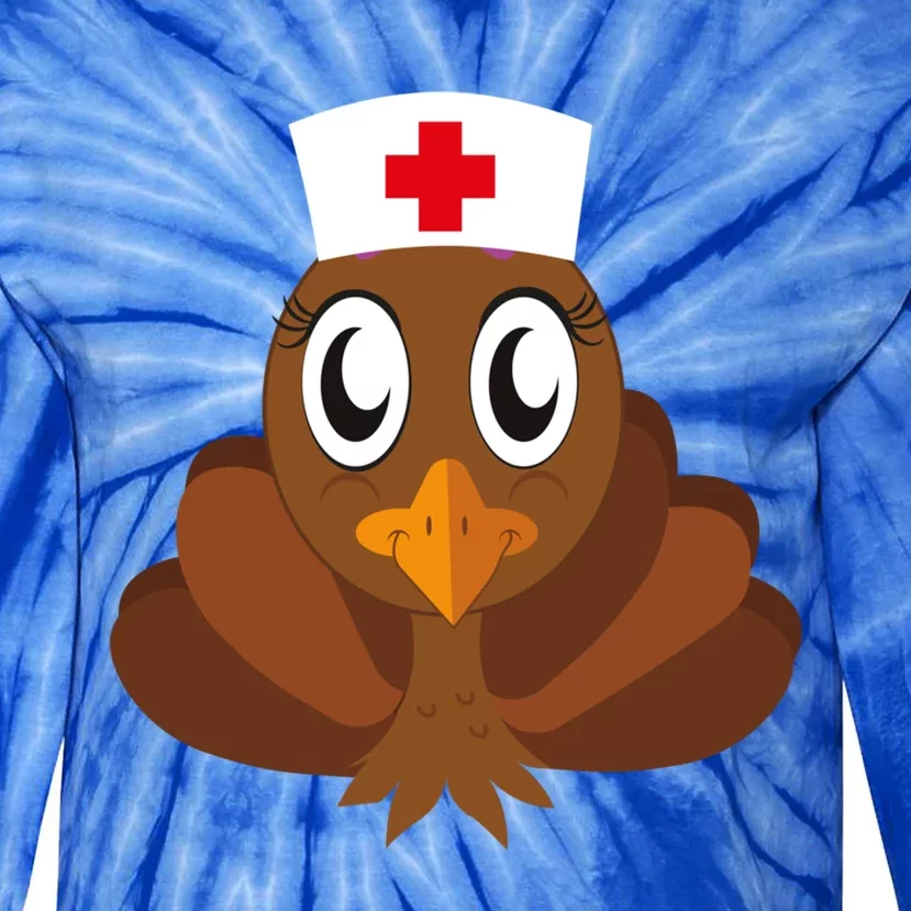 Thanksgiving Holiday Scrubs Top Fall Turkey Nurse Cool Gift Tie-Dye Long Sleeve Shirt