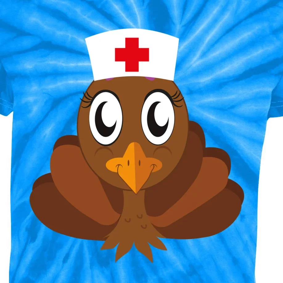 Thanksgiving Holiday Scrubs Top Fall Turkey Nurse Cool Gift Kids Tie-Dye T-Shirt