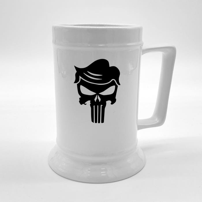 Trump Hair Skull Front & Back Beer Stein