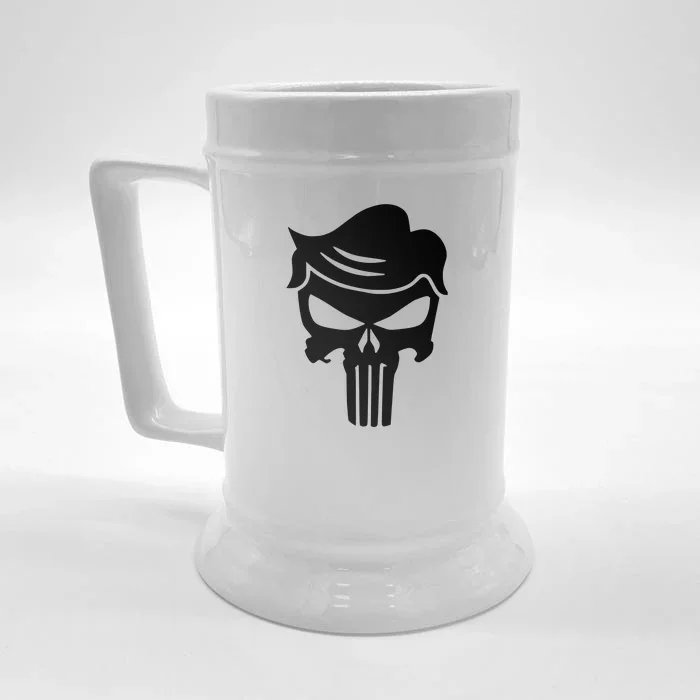 Trump Hair Skull Front & Back Beer Stein