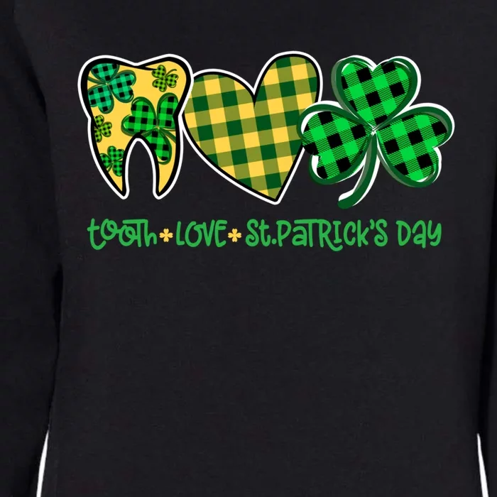 Tooth Heart Shamrock Dentist Dental St Patrick's Day Gift Great Gift Womens California Wash Sweatshirt