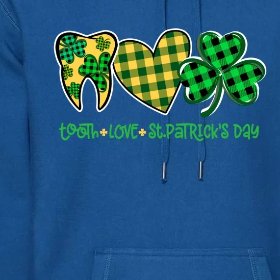 Tooth Heart Shamrock Dentist Dental St Patrick's Day Gift Great Gift Premium Hoodie