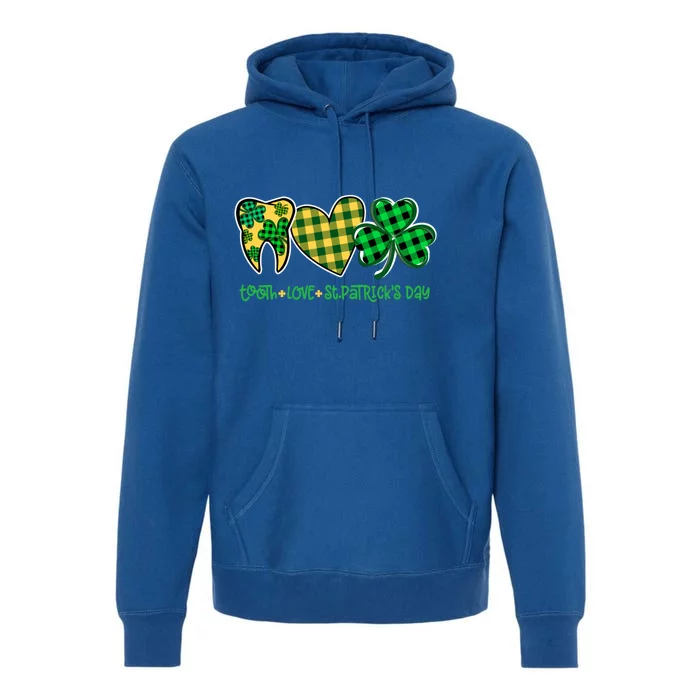 Tooth Heart Shamrock Dentist Dental St Patrick's Day Gift Great Gift Premium Hoodie