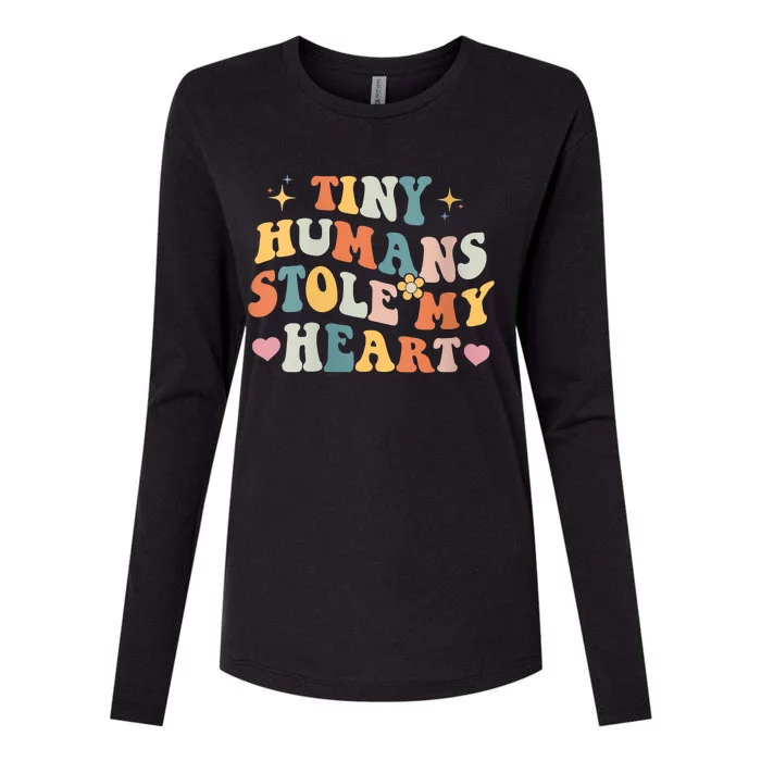 Tiny Humans Stole My Heart Valentine's Day NICU Nurse Womens Cotton Relaxed Long Sleeve T-Shirt