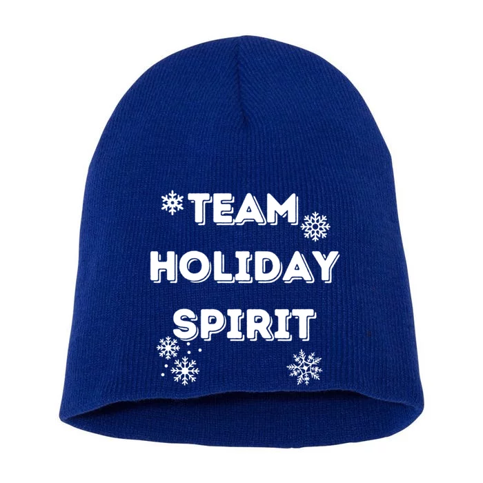 Team Holiday Spirit Snowflake Christmas Holiday Gift Short Acrylic Beanie