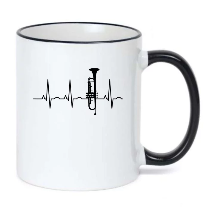 Trumpeter Heartbeat Trumpet Player Music Jazz Black Color Changing Mug