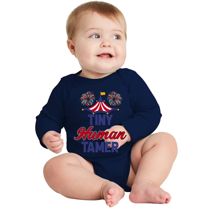 Tiny Hu Tamer Circus Carnival Ring Master Teacher Parent Gift Baby Long Sleeve Bodysuit