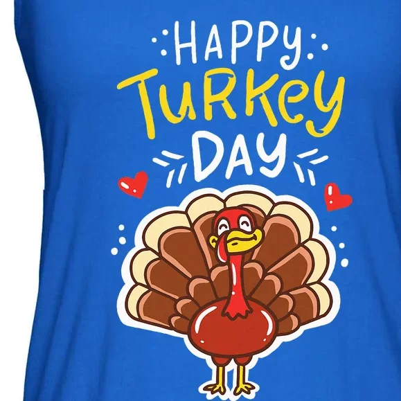 Thanksgiving Happy Turkey Day Holiday Gift Ladies Essential Flowy Tank