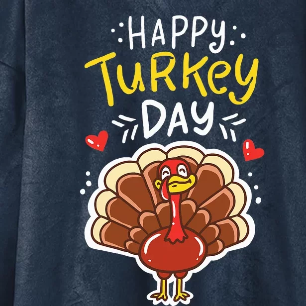 Thanksgiving Happy Turkey Day Holiday Gift Hooded Wearable Blanket