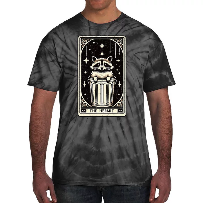 The Hermit Tarot Card Mystic Funny Raccoon Tie-Dye T-Shirt